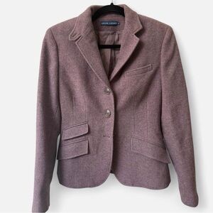 Vintage Ralph Lauren Blue Label Dusty Mauve Tailored Wool Blazer SZ: 8